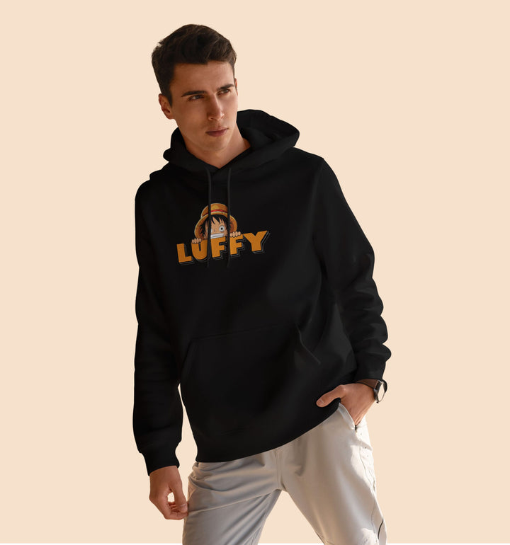 Luffy Back Anime Printed Hoodie In Black - Mon Zurich Originals