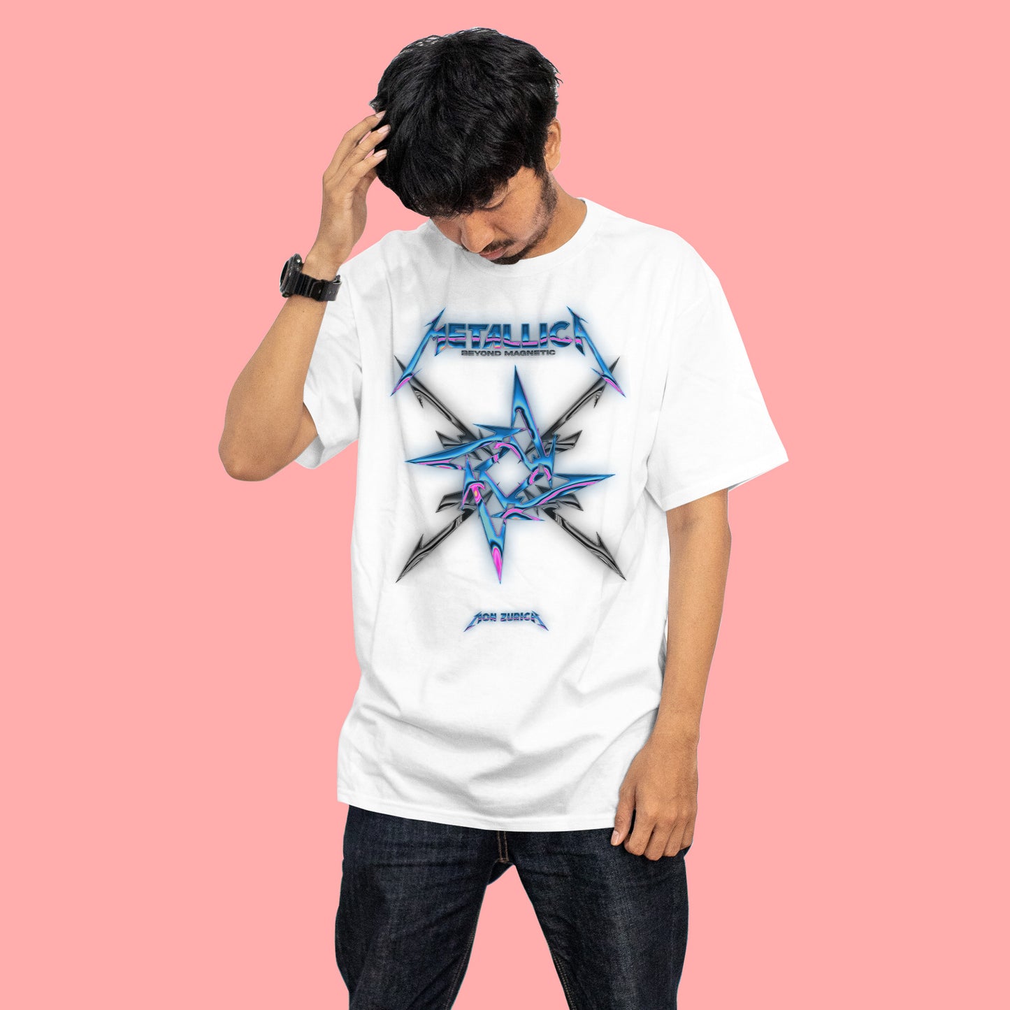 BEYOND MAGNETIC (METALLICA) T-shirt in Light - Mon Zurich Originals