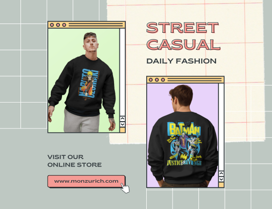 "Anime printed sweatshirts for men: Mon Zurich Originals"