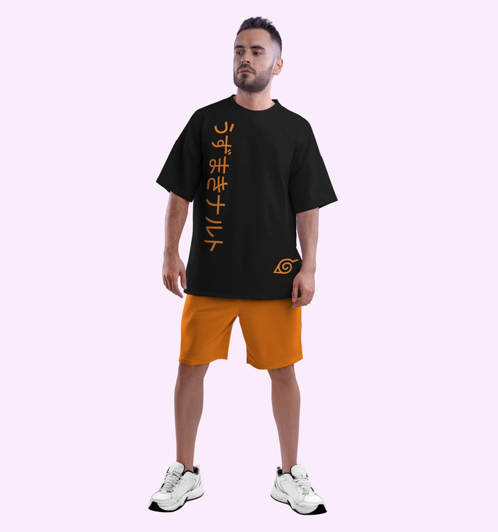 Naruto Uzumaki - Naruto Manga - Back Print Anime Oversized T-Shirt In Black - Mon Zurich Fan-Art