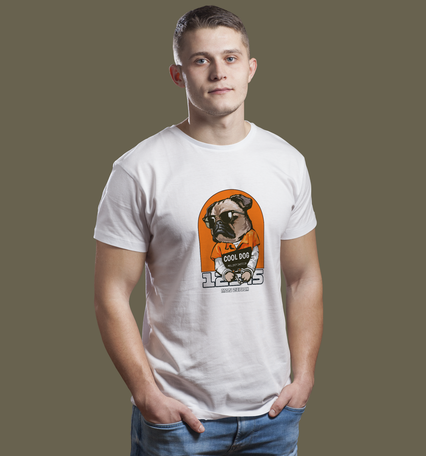 Cool Dog T-Shirt In Dark + Light - Mon Zurich Originals