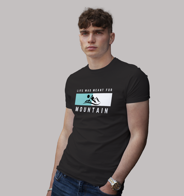 Life Was Meant For Mountain T-Shirt In Vibrant Shades - Mon Zurich Originals