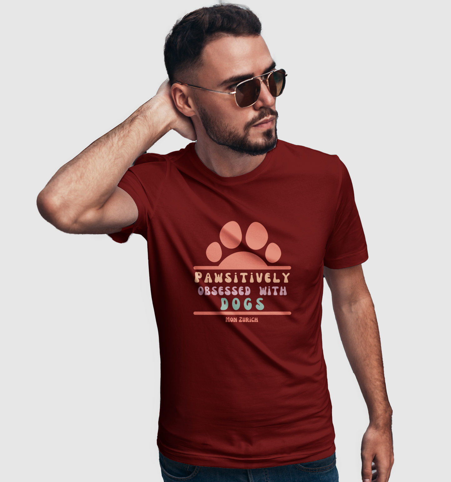 Pawsitively Obsessed With Dogs T-Shirt In Dark - Mon Zurich Originals