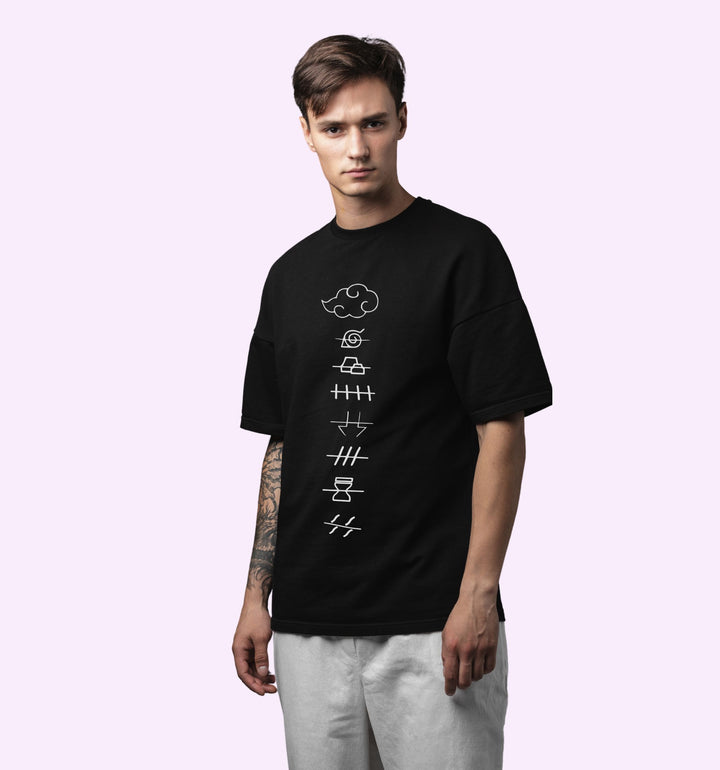 Kakashi Hatake - Back Print Anime Oversized T-Shirt In Black - Mon Zurich Fan-Art