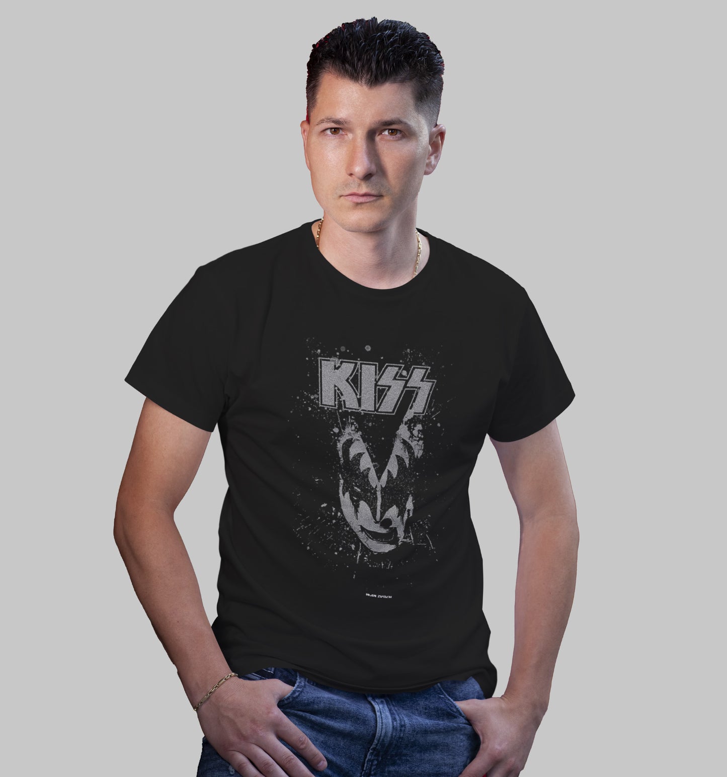 KISS BLK T-shirt in Dark - Mon Zurich Originals