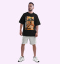 Naruto - Warrior - Front Print Anime Oversized T-Shirt In Black - Mon Zurich Fan-Art