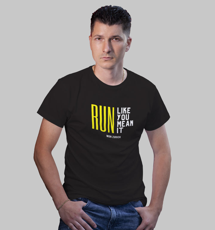 Run Like You Mean It T-Shirt In Dark - Mon Zurich Originals