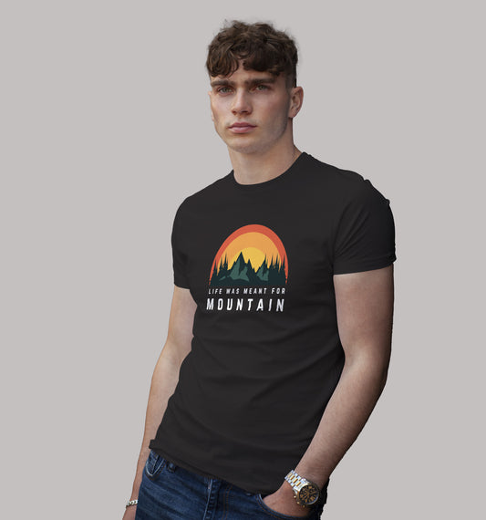 Life Was Meant For Mountain-1 T-Shirt In Vibrant Shades - Mon Zurich Originals