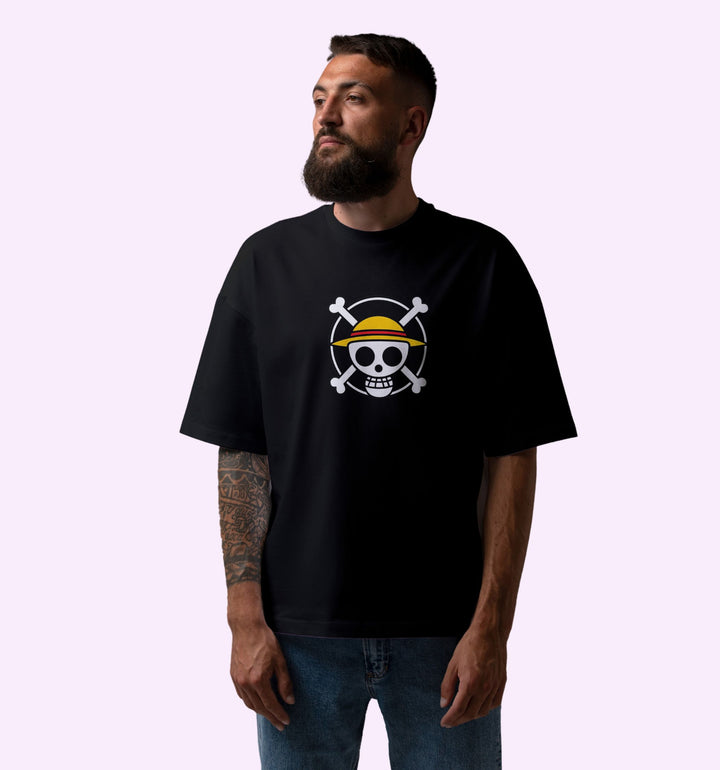 One Piece - Roronoa.Zoro - Danger Skull Anime Back print Oversized T-Shirt In Black - Mon Zurich Fan-Art