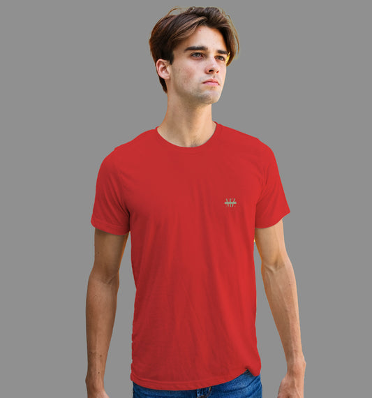 Red T-Shirt In Plain - Mon Zurich Originals