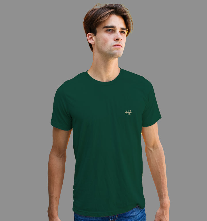 Dark Green T-Shirt In Plain - Mon Zurich Originals