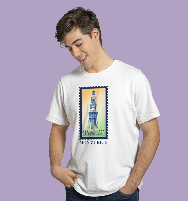 Featuring Qutub Minar Proudly T-Shirt In Light - Mon Zurich Originals