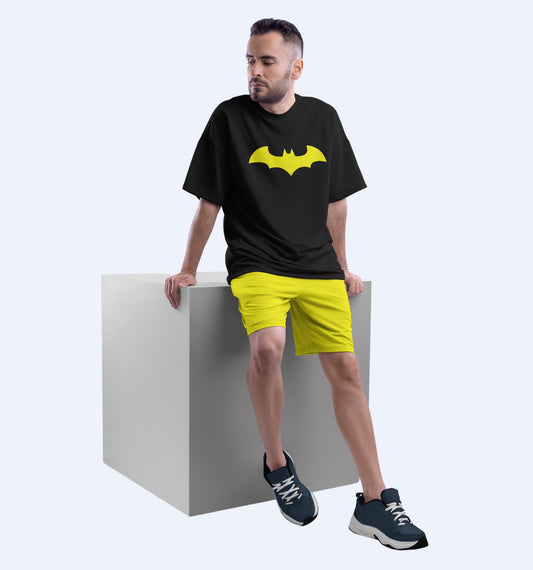 Dc - Batman - Justice And Revenge Superhero Back Front Oversized T-Shirt In Black - Mon Zurich Fan-Art