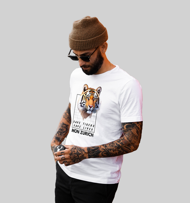 Save Tigers, Save Lives T-shirt in Light - Mon Zurich Originals