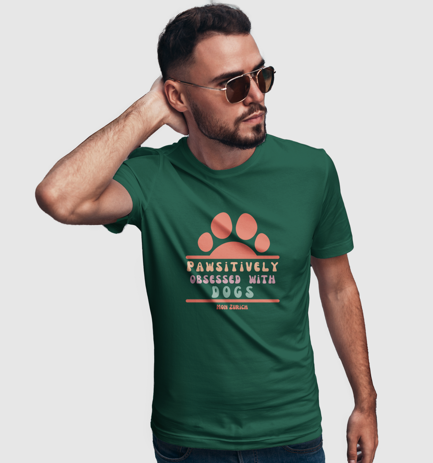 Pawsitively Obsessed With Dogs T-Shirt In Dark - Mon Zurich Originals