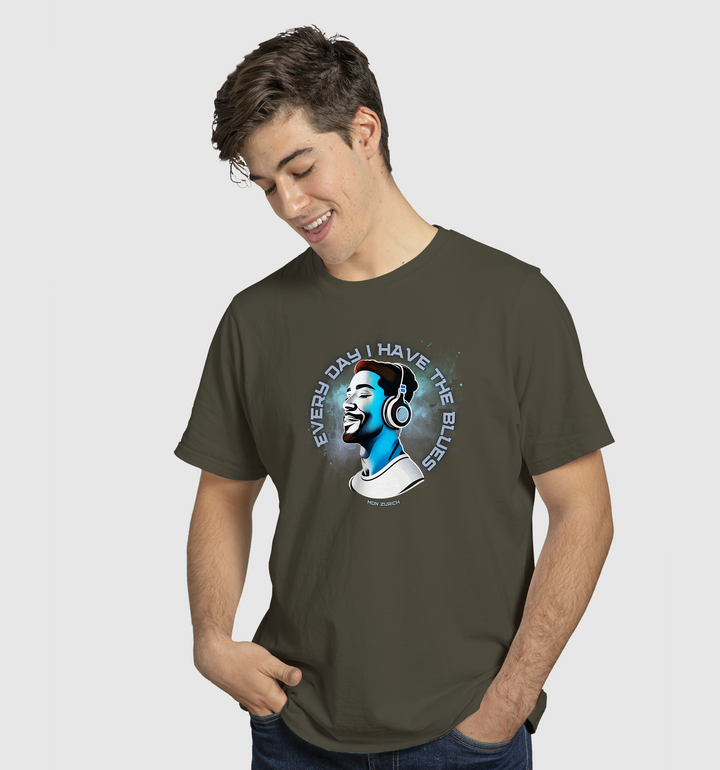 Every Day I Have the Blues T-shirt in Dark - Mon Zurich Originals