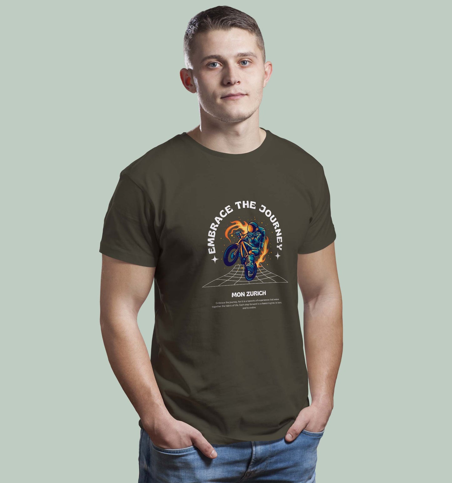 Embrace The Journey  T-Shirt In Dark - Mon Zurich Originals