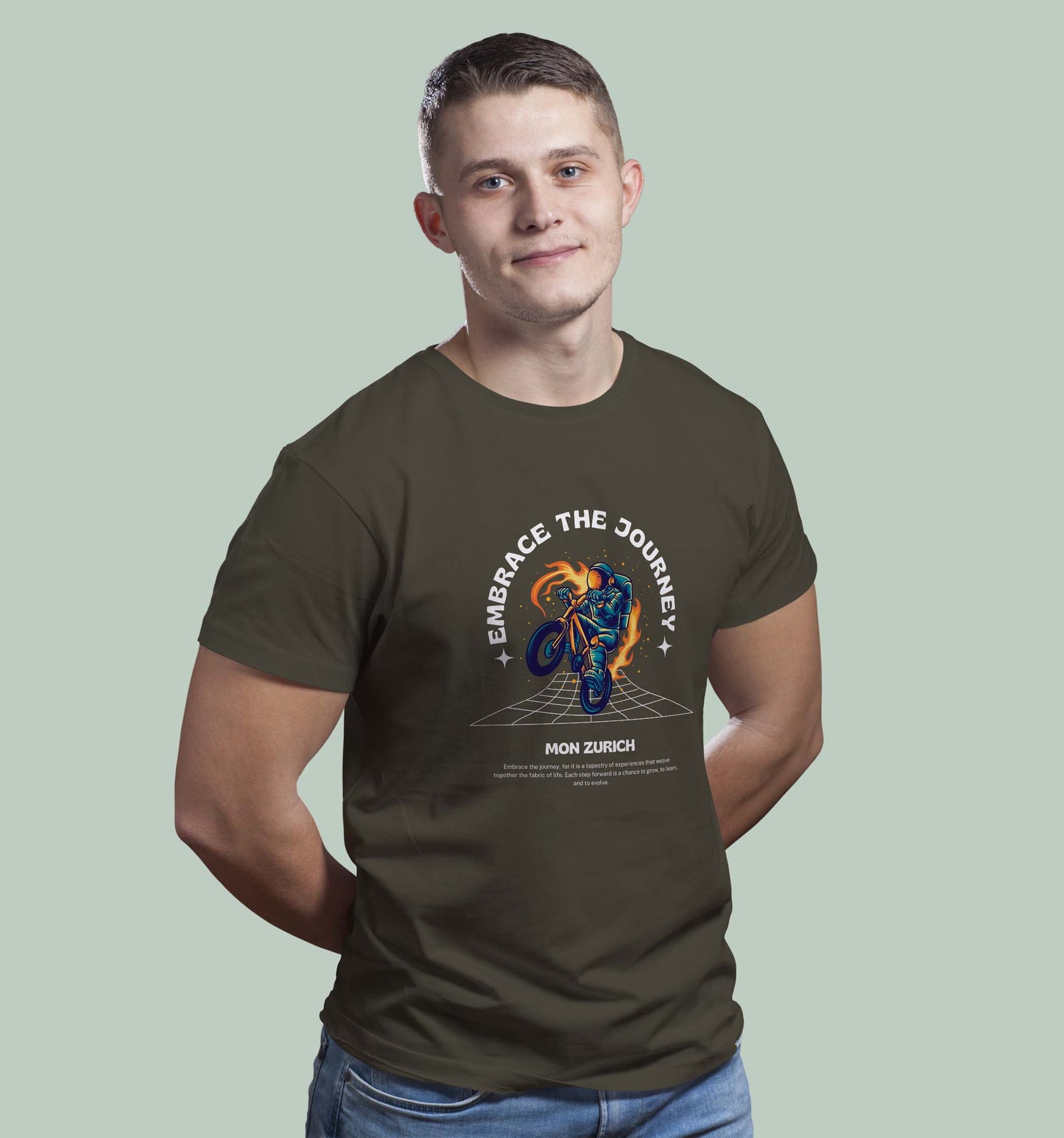 Embrace The Journey  T-Shirt In Dark - Mon Zurich Originals