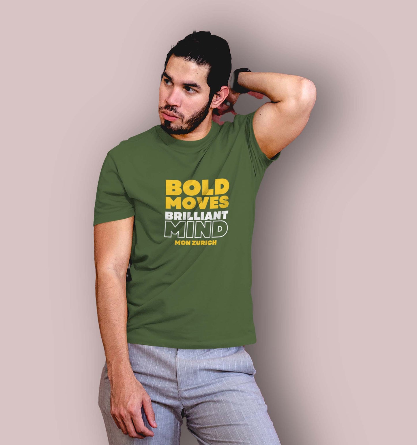 Bold Moves, Brilliant Mind T-Shirt In Dark - Mon Zurich Originals