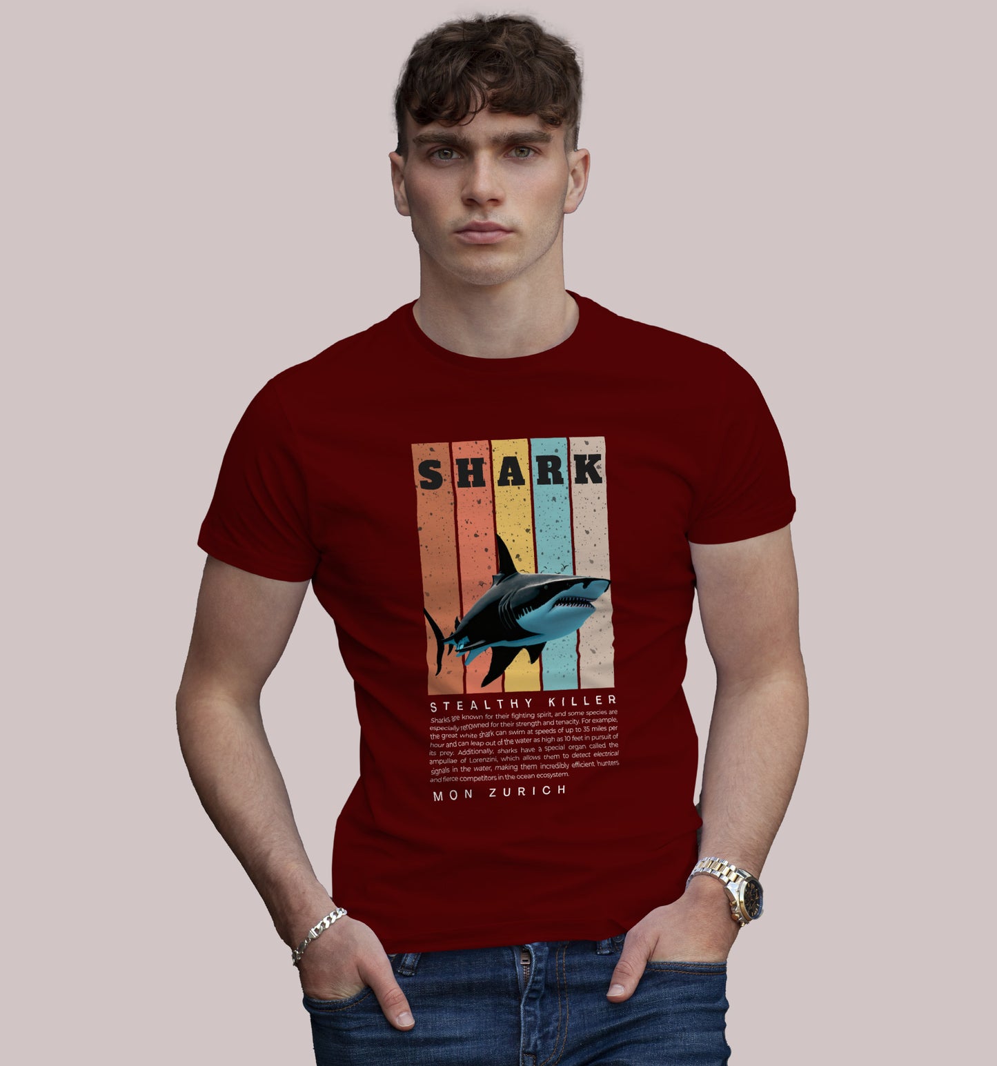 Shark - Stealthy Killer T-Shirt In Dark - Mon Zurich Originals
