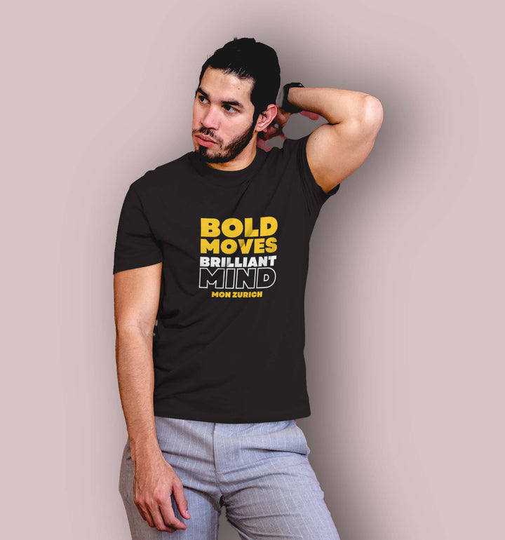 Bold Moves, Brilliant Mind T-Shirt In Dark - Mon Zurich Originals