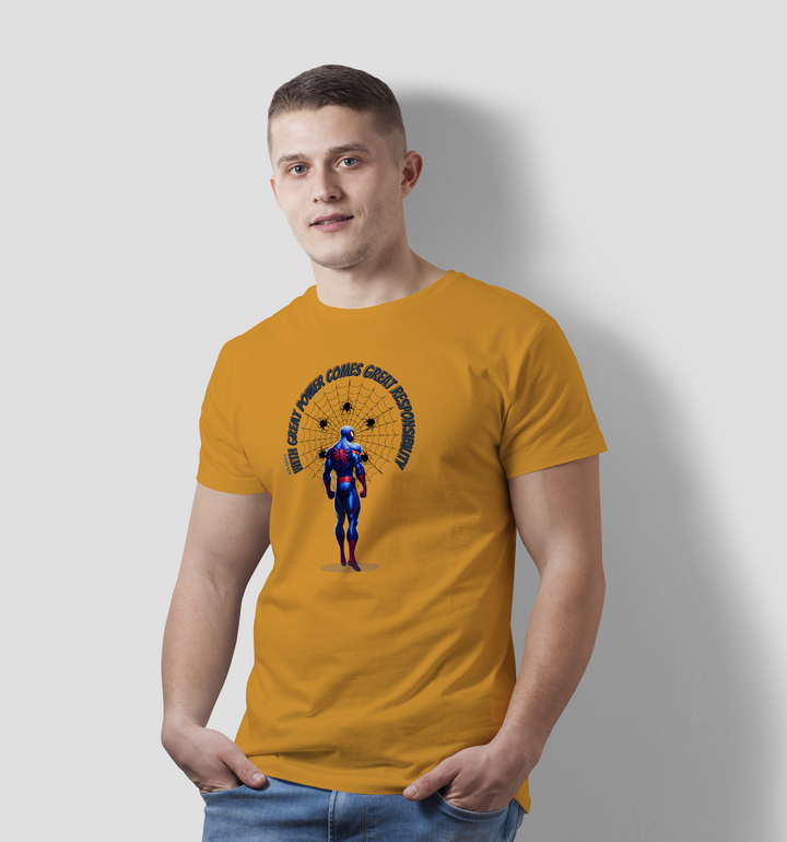 With Great Power Comes Great Responsibility T-Shirt In Light - Mon Zurich Originals