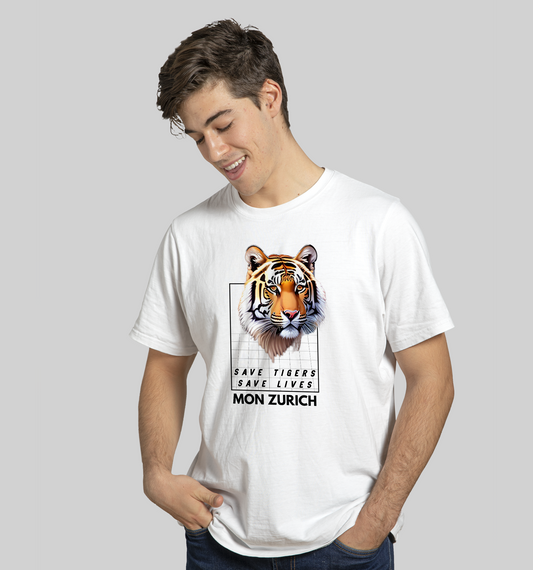 Save Tigers, Save Lives T-shirt in Light - Mon Zurich Originals