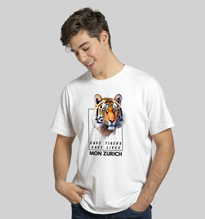 Save Tigers, Save Lives T-shirt in Light - Mon Zurich Originals