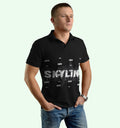 Skyline Sports Polo T-Shirt In Black - Mon Zurich Fan Art Printed Collection