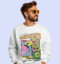 Team Spongebob Cartoons And Comics Sweatshirt In White - Mon Zurich Fan Art Printed Collection