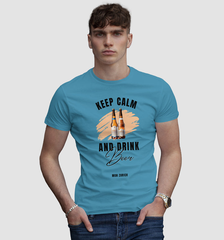 Keep Calm And Drink Beer T-Shirt In Light - Mon Zurich Originals