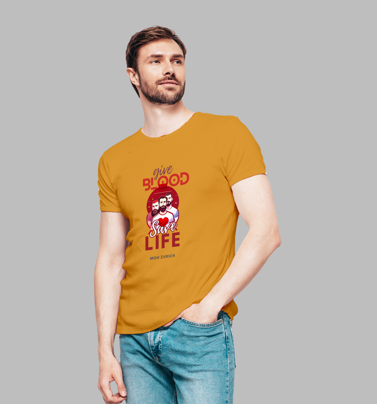 Give Blood Save Life T-Shirt In Light - Mon Zurich Originals
