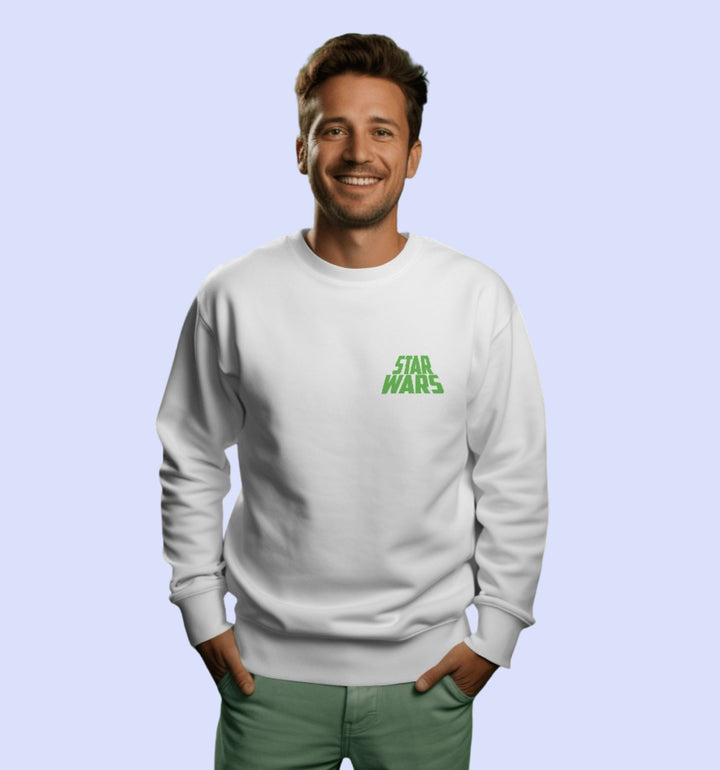 Star Wars  Movies And Tv Shows Sweatshirt In White - Mon Zurich Fan Art Printed Collection