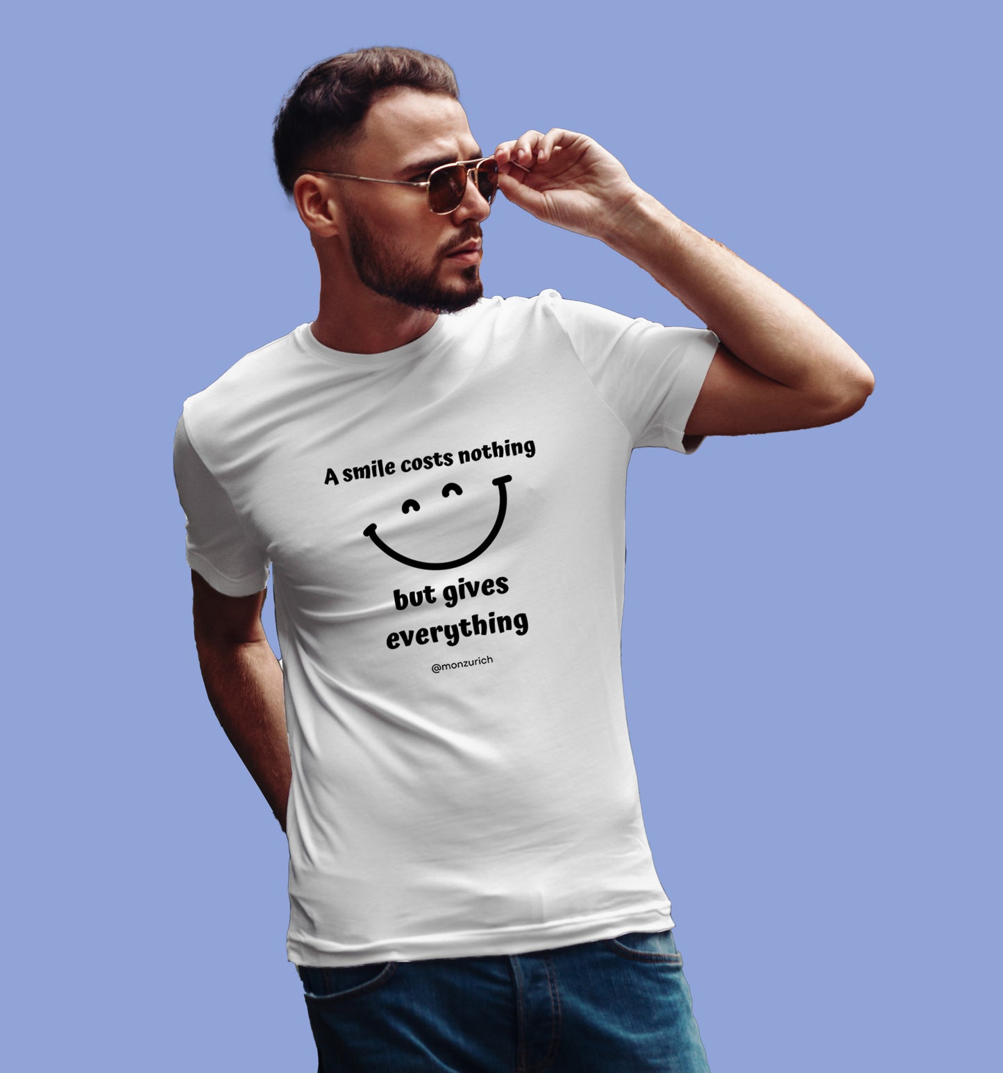 A Smile Costs Nothing But Gives Everything T-Shirt In Light - Mon Zurich Originals
