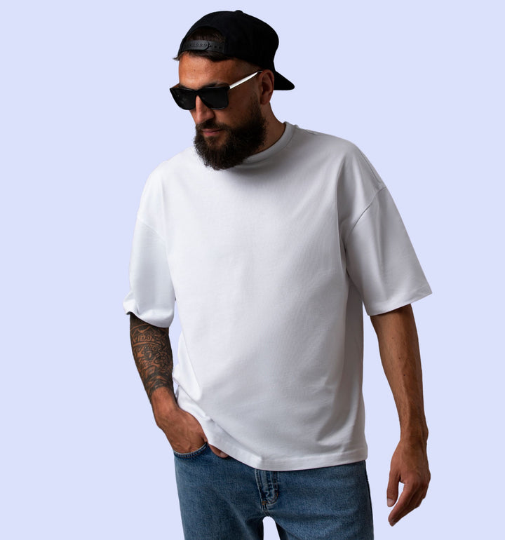 Mon Zurich Plain Oversized T-Shirt In White - Mon Zurich Plain Collection