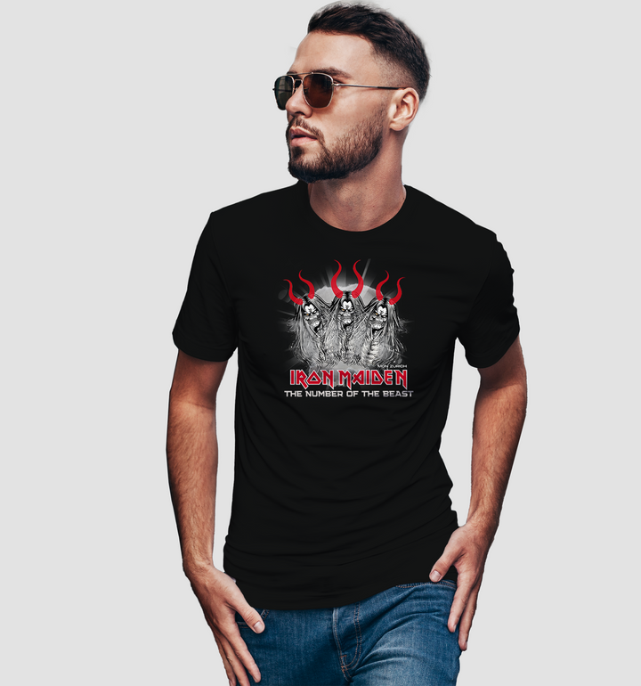 The Number Of The Beast- Iron Maiden T-Shirt In Dark - Mon Zurich Originals