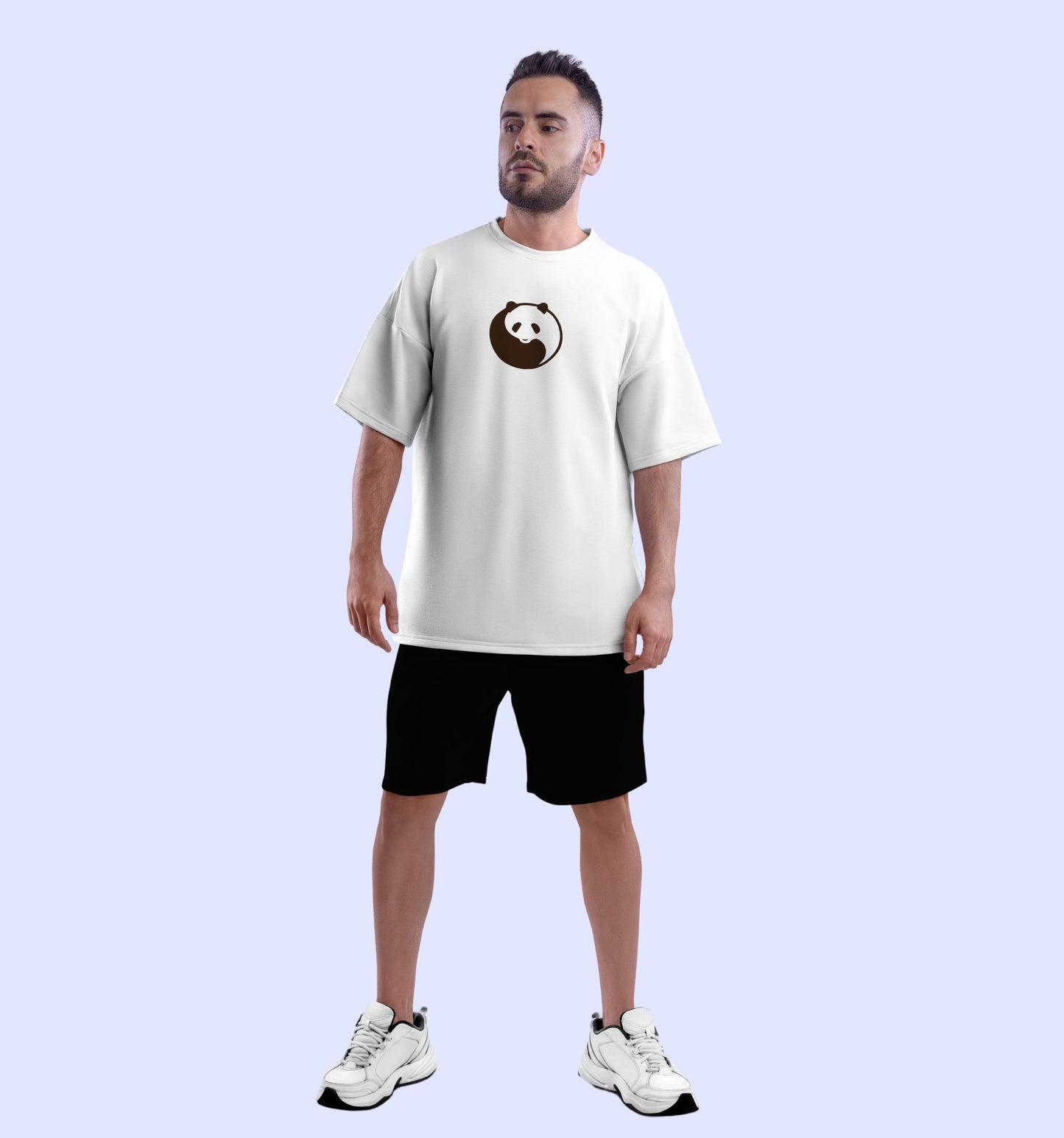 Kung Fu Panda Cartoons And Comics Back print Oversized T-Shirt In White - Mon Zurich Fan Art Printed Collection