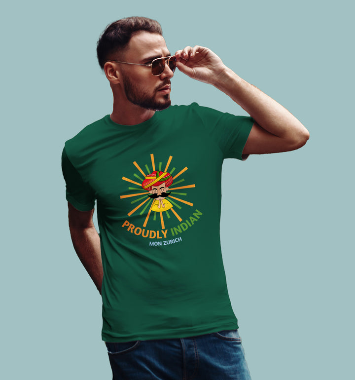 Proudly Indian T-Shirt In Dark - Mon Zurich Originals