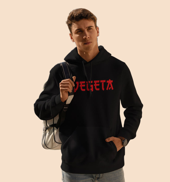 Vegeta Anime Back Printed Hoodie In Black - Mon Zurich Originals