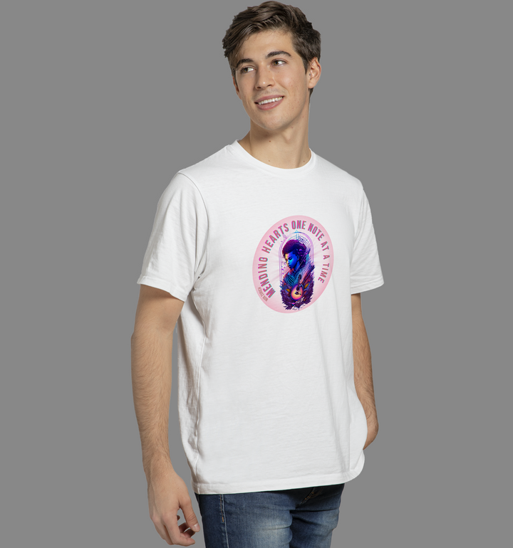 Mending hearts one note at a time T-shirt in Light - Mon Zurich Originals