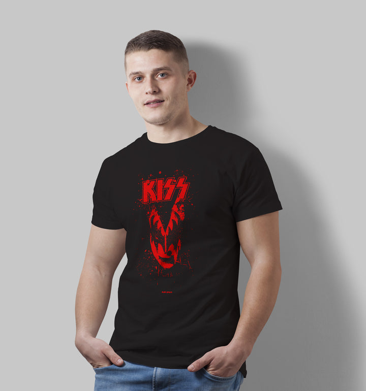 Kiss Red T-Shirt In Dark - Mon Zurich Originals