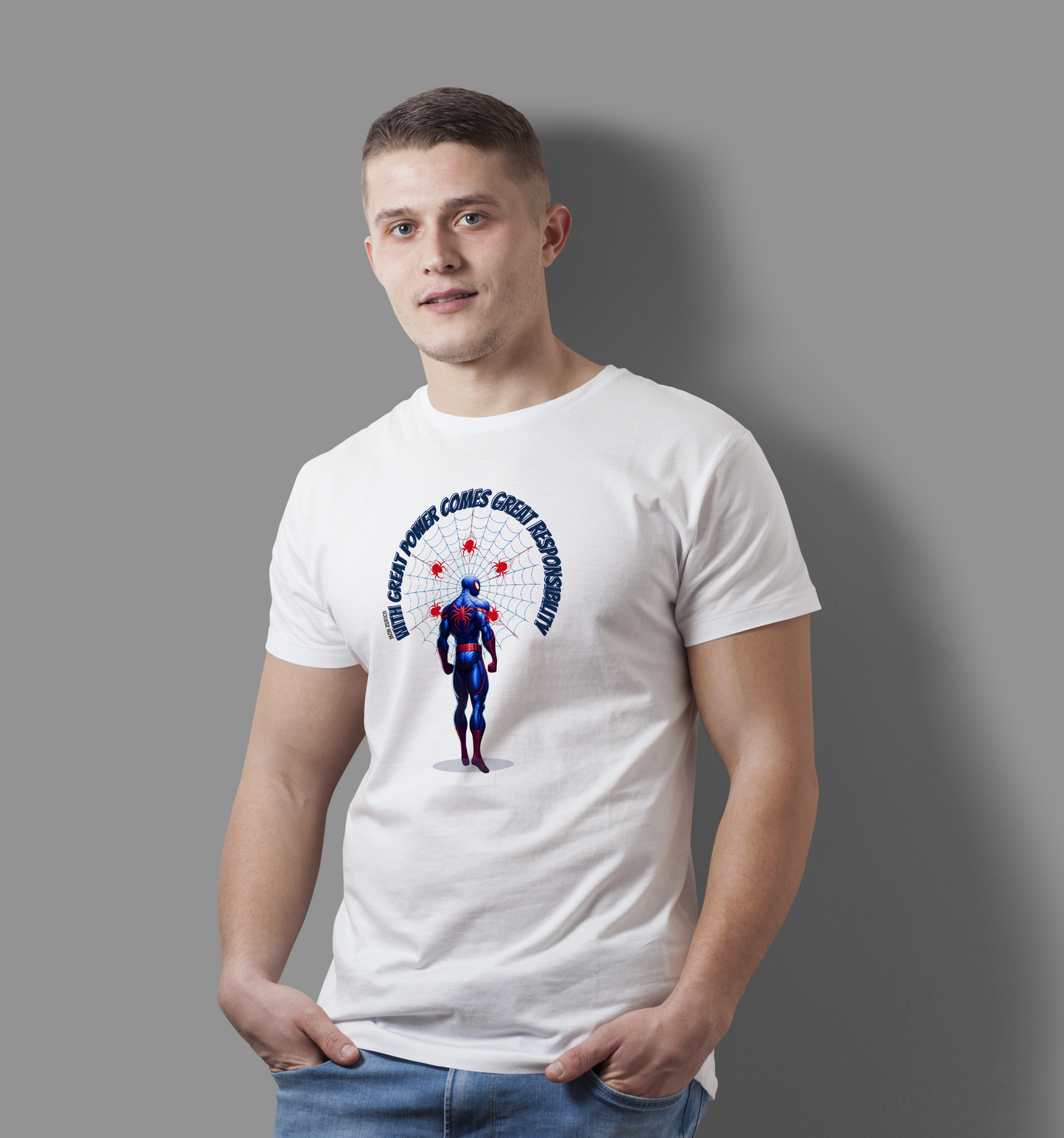 With Great Power Comes Great Responsibility T-Shirt In Light - Mon Zurich Originals