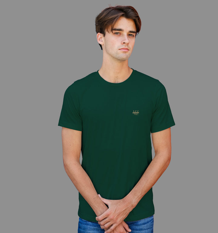 Dark Green T-Shirt In Plain - Mon Zurich Originals