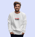 Tony Stark Movies And Tv Shows Sweatshirt In White - Mon Zurich Fan Art Printed Collection