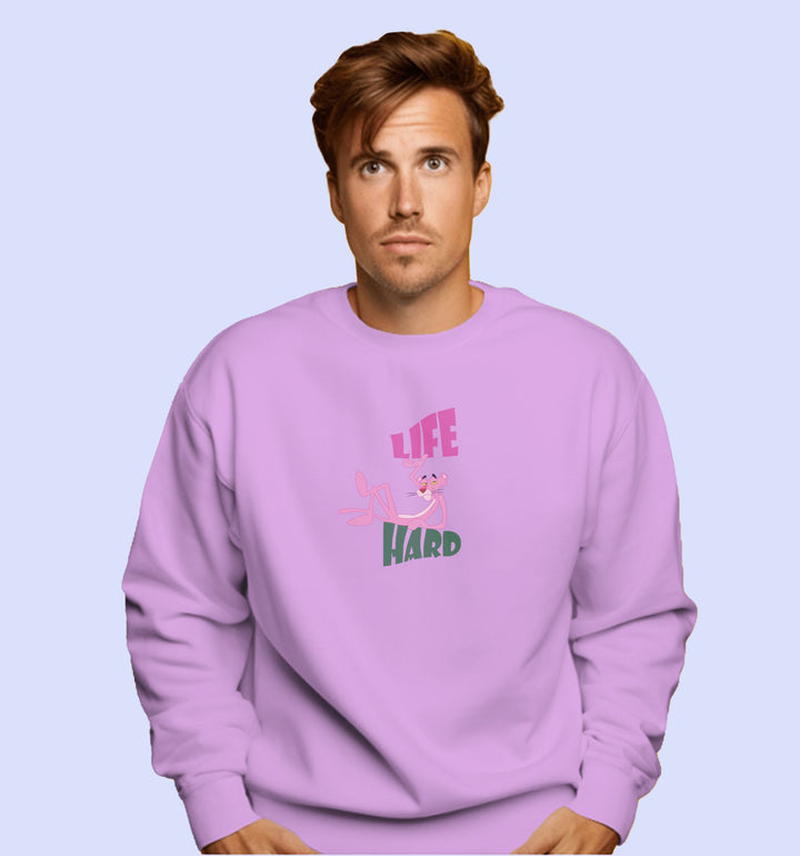 Pink Panther - Hard Life Cartoons And Comics Sweatshirt In Lavender - Mon Zurich Fan Art Printed Collection