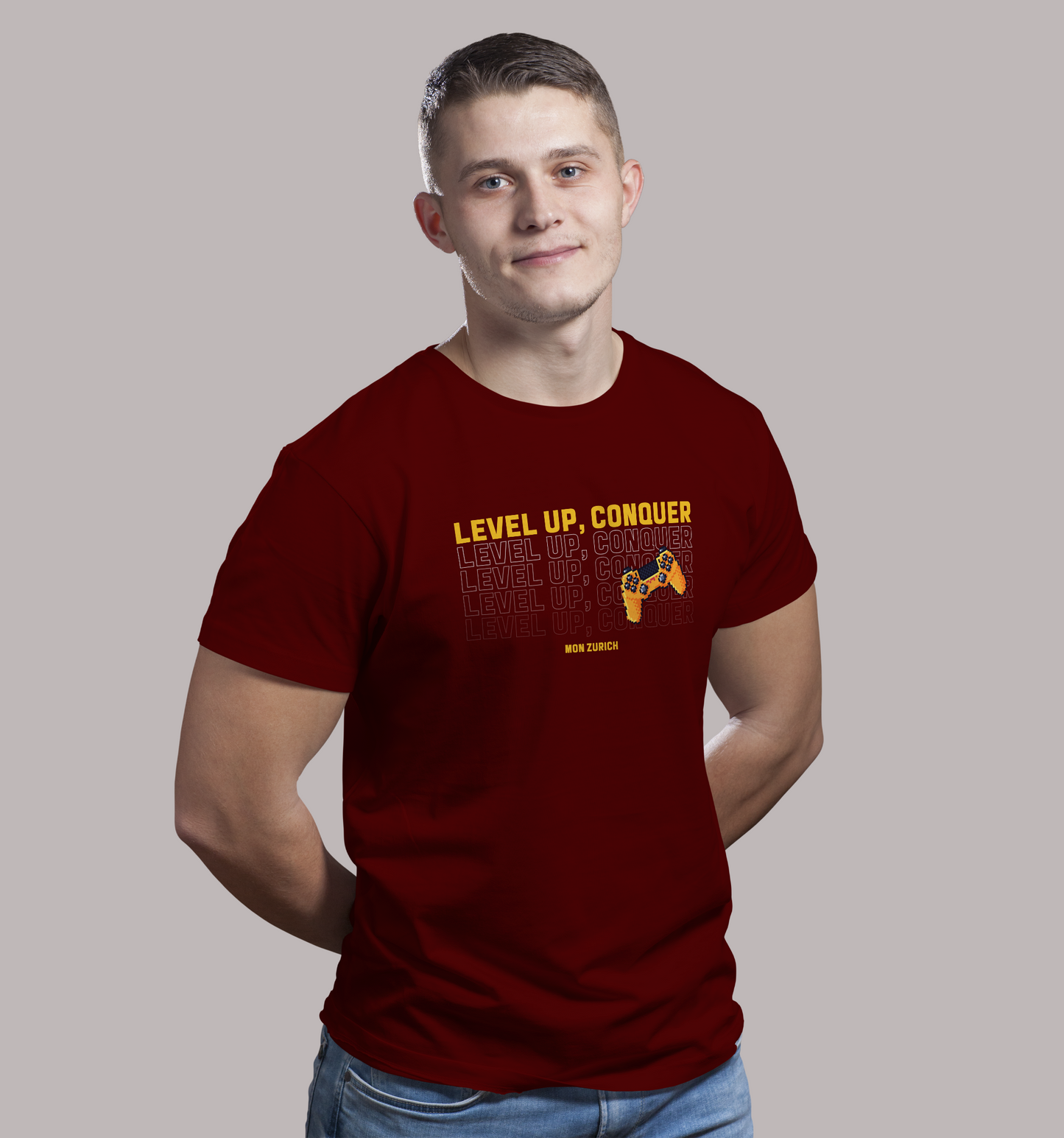 Level Up T-Shirt In Dark - Mon Zurich Originals