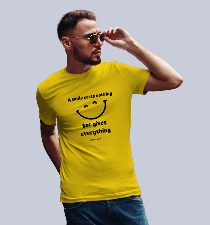 A Smile Costs Nothing But Gives Everything T-Shirt In Light - Mon Zurich Originals