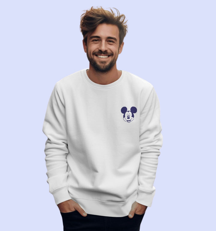 Mickey Mouse - Est.1928 Cartoons And Comics Sweatshirt In White - Mon Zurich Fan Art Printed Collection