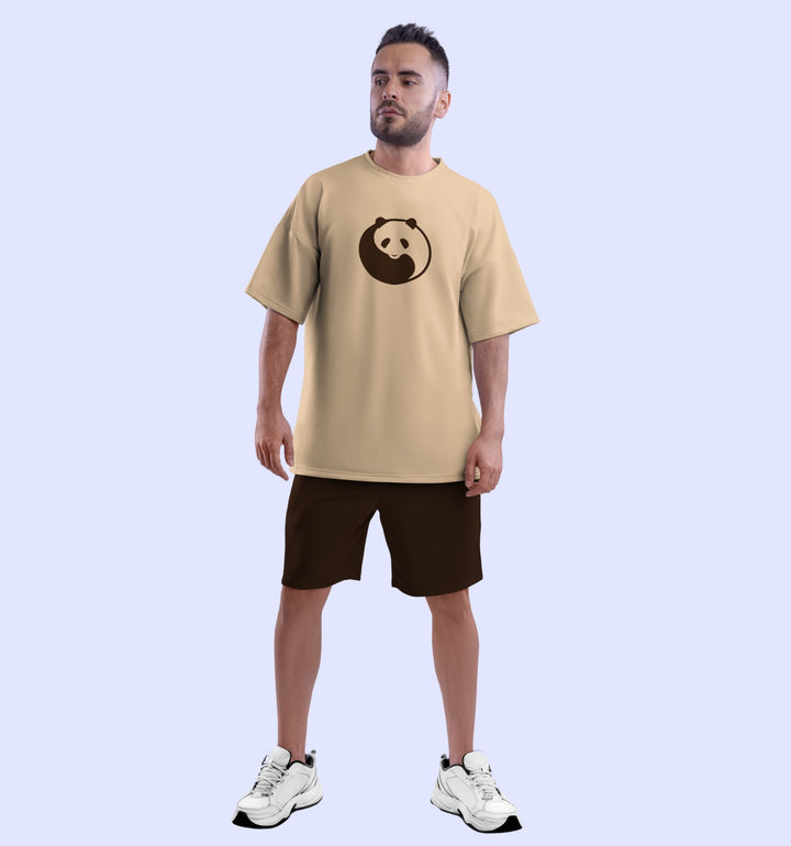 Kung Fu Panda Cartoons And Comics back print Oversized T-Shirt In Beige - Mon Zurich Fan Art Printed Collection