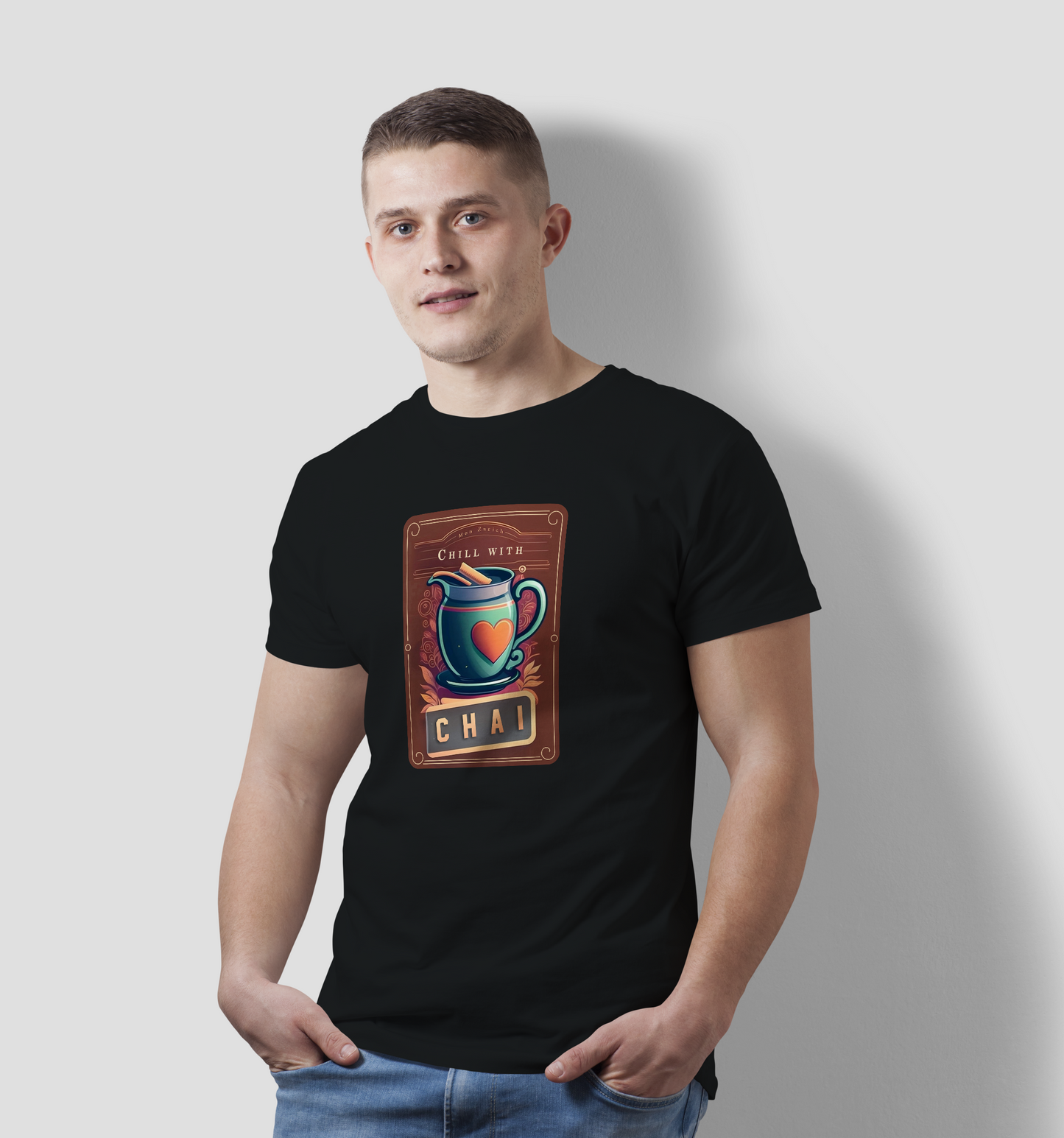 Chill with chai T-shirt in Dark - Mon Zurich Originals